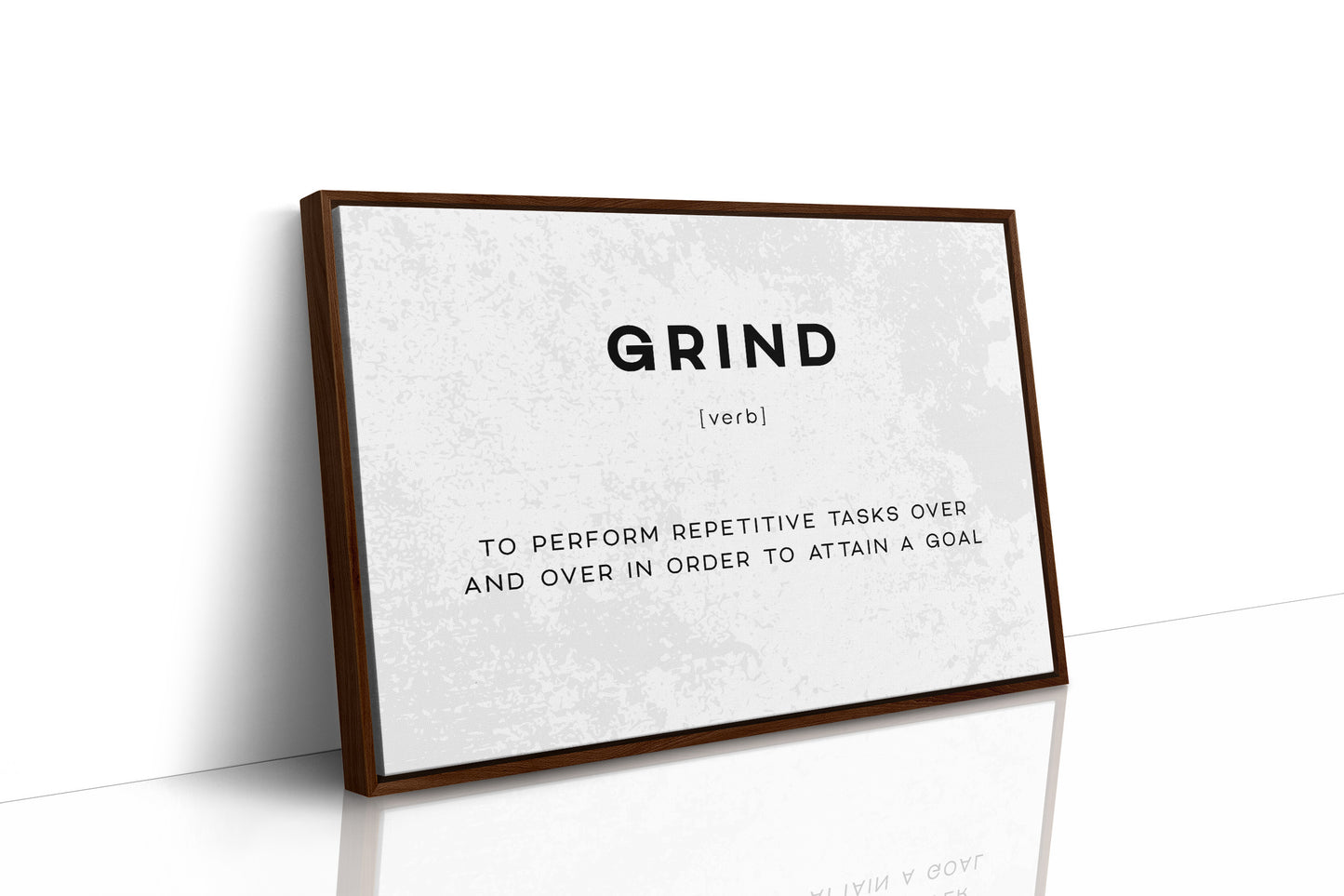 Grind Definition Canvas Art | Bold Motivational Typography Print for Home Office, Gym or Entrepreneur Décor