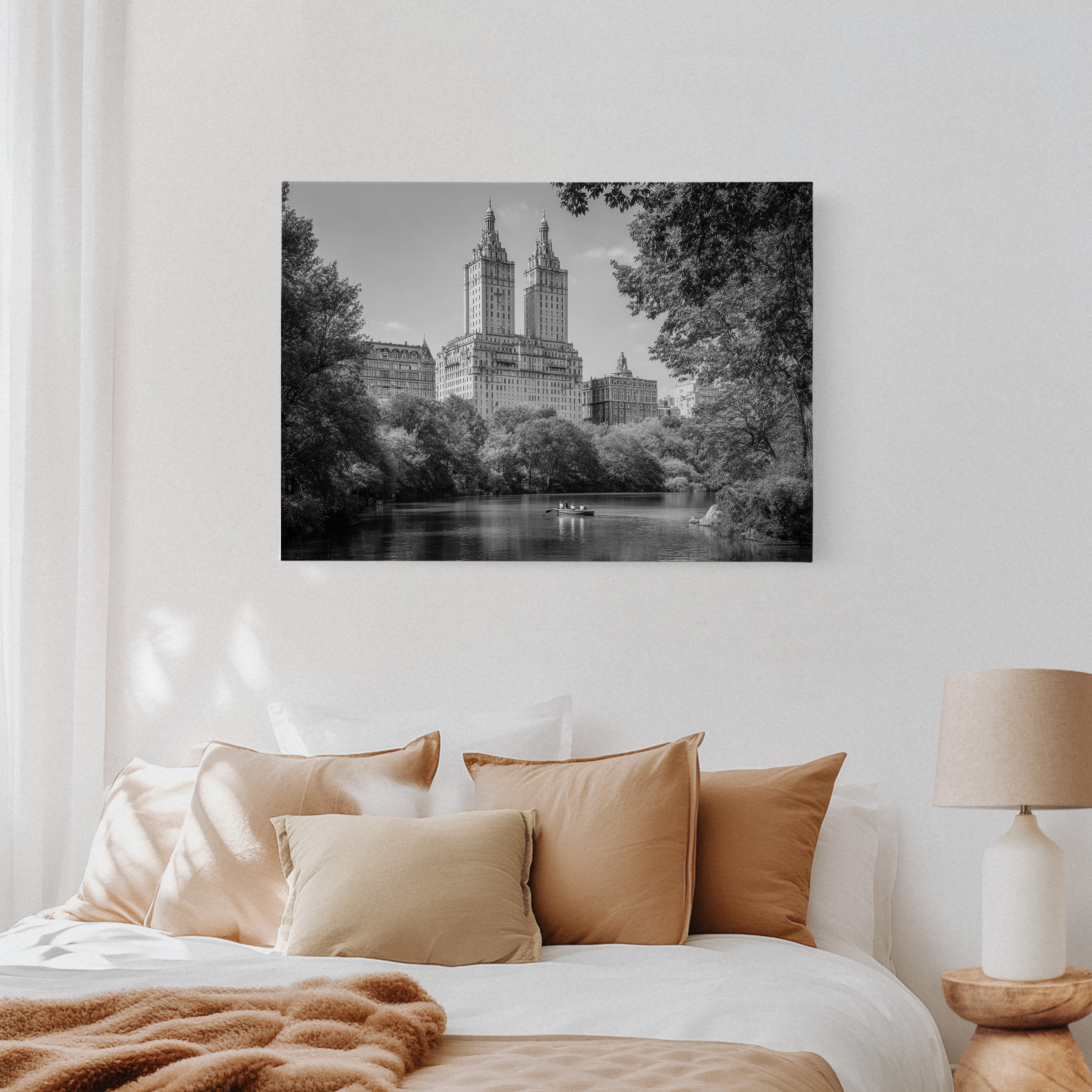 Twin Towers Above Central Park Lake