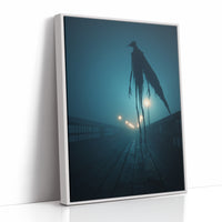 Midnight Sentinel On Foggy Pier