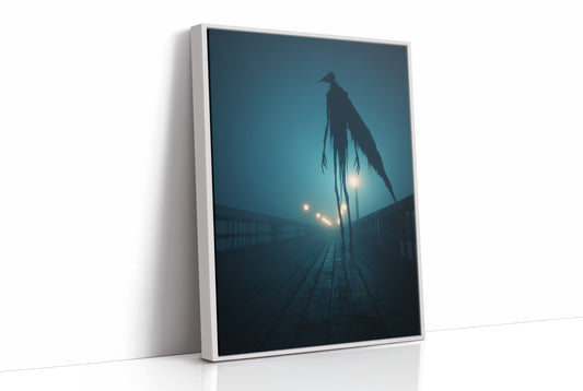 Midnight Sentinel On Foggy Pier