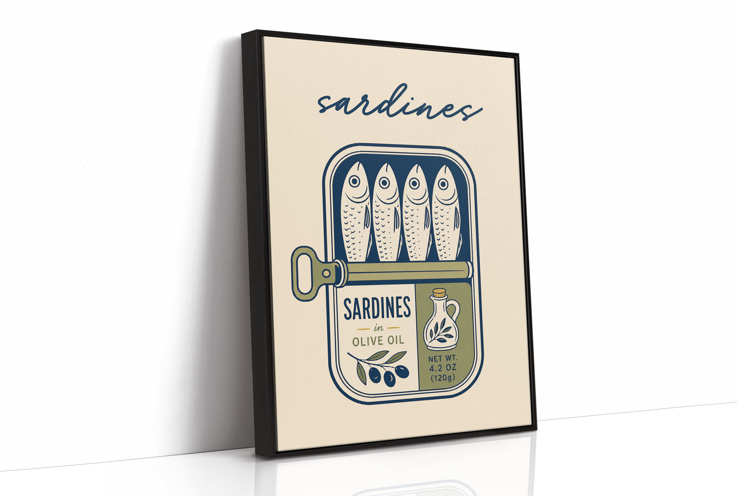 Sardines in Olive Oil — Vintage Tin Label Print