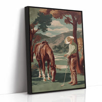 Pastoral Pause: Cowboy's Unexpected Fairway