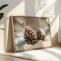 Snow Dusted Pinecones Tell Winter Tales