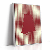Alabama Crimson State on Gingham