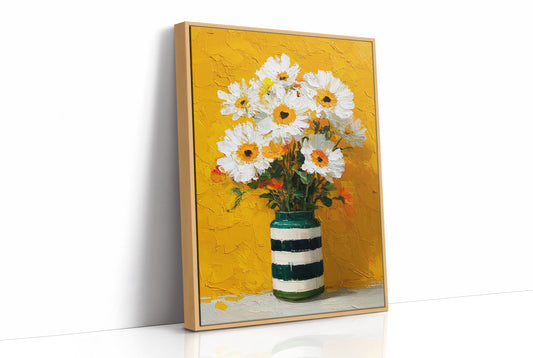 Tuesday Daisies in a Striped Vase