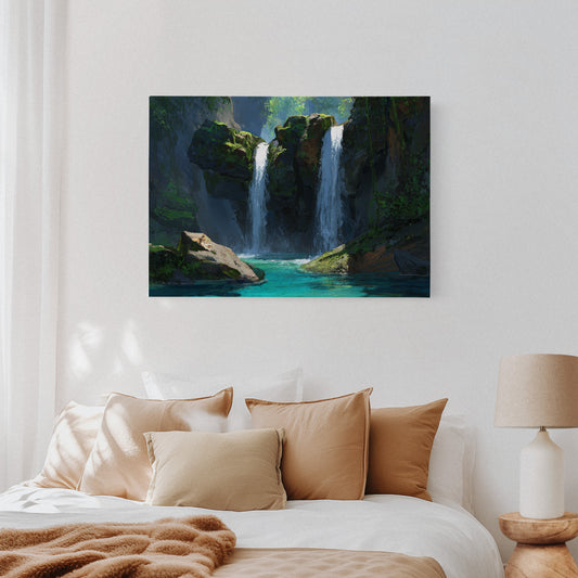 Sacred Waters Dance Between Cliffs
