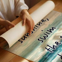 Live in the Sunshine — Coastal Abstract Quote Print