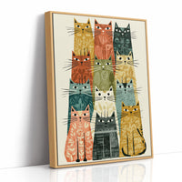 Cat Stack: A Mid-Century Feline Chorus