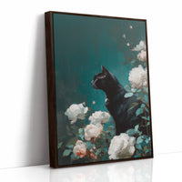 Midnight Prowl Among Pale Blooms