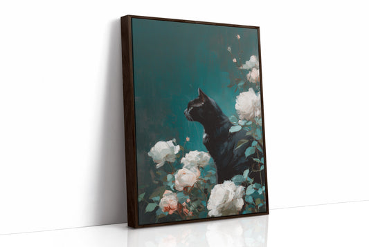 Midnight Prowl Among Pale Blooms