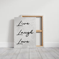 Live Laugh Love Minimalist Script Quote Print