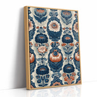 Navy Damask: A Jacobean Floral Repeat