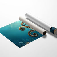 Tentacles Dance In Turquoise Depths