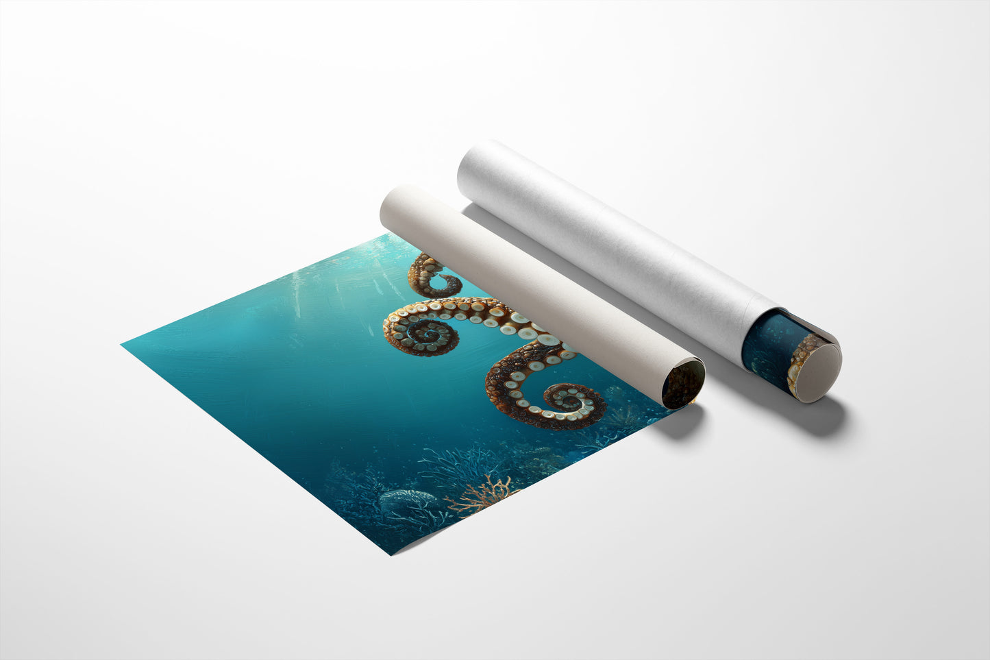 Tentacles Dance In Turquoise Depths