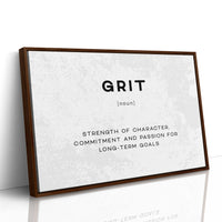 Grit Definition Canvas Art | Bold Motivational Typography Print for Home Office, Gym or Entrepreneur Décor
