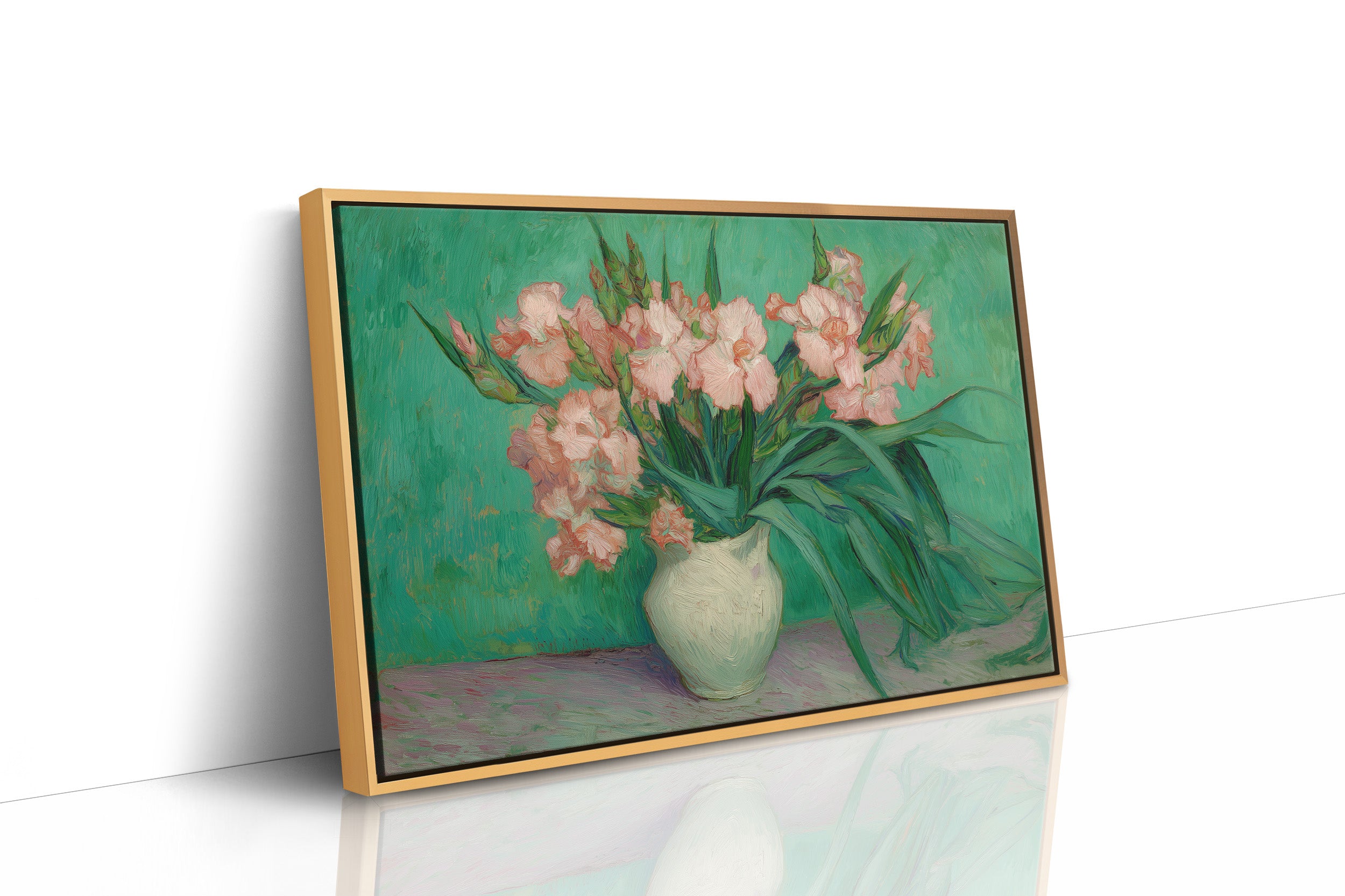 Blush Petals Against Emerald