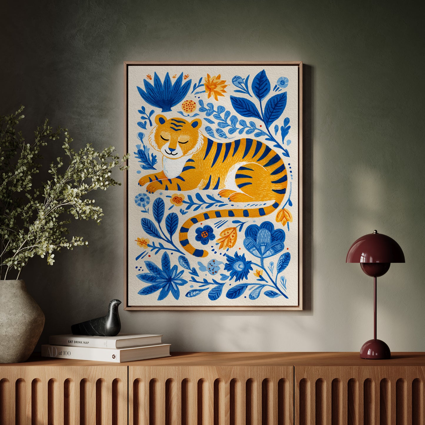 Amidst Flora, A Tiger Rests