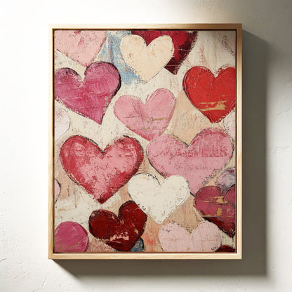 Textured Love – Romantic Heart Wall Art, Abstract Valentine’s Day Decor