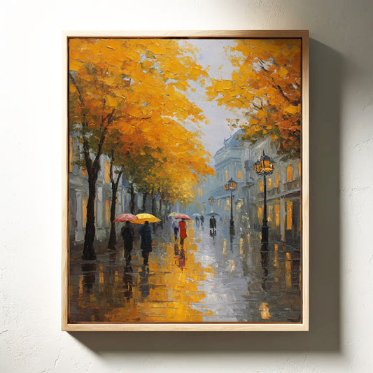 Autumn Rain Lights Paris Streets