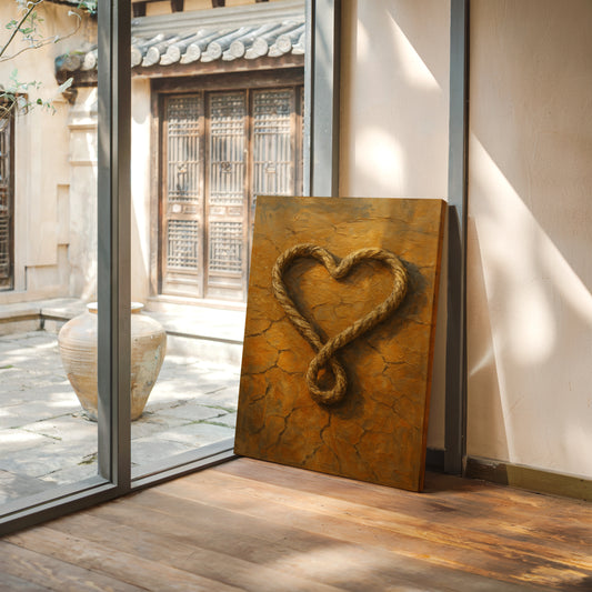 Lassoed Heart Western Rope Art