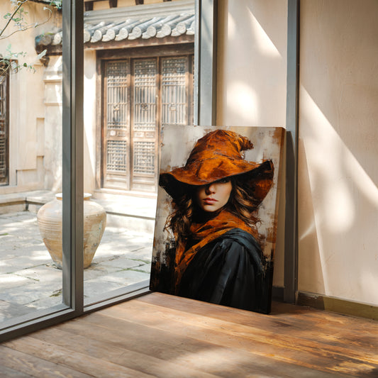 Mystical Woman in Orange Hat