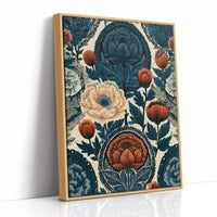 Indigo Garden: A Vintage Floral Tapestry