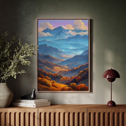 Autumn Light Cascades Through Mountains