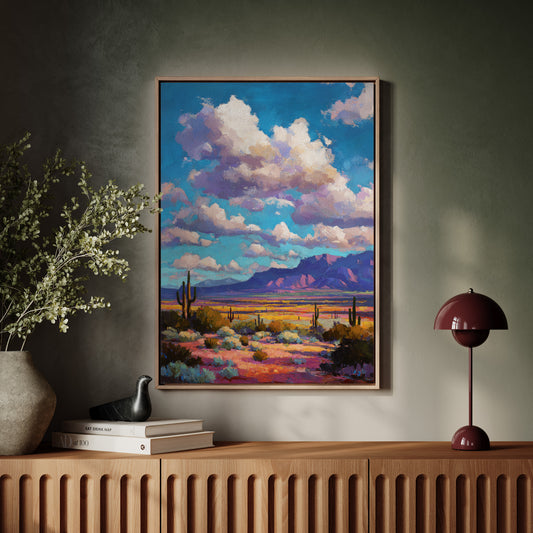 Desert Symphony Under Lavender Clouds