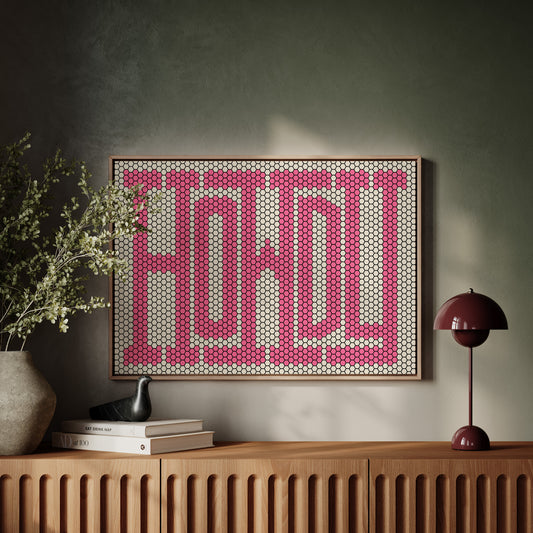Howdy Pink Mosaic Western Greeting