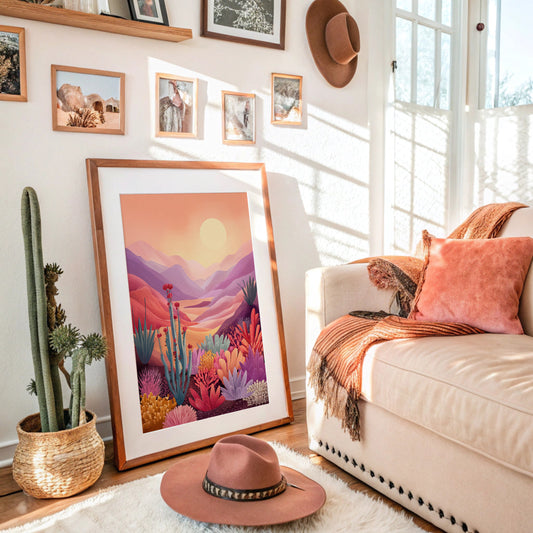Sunset Paints Desert Flowers Wild