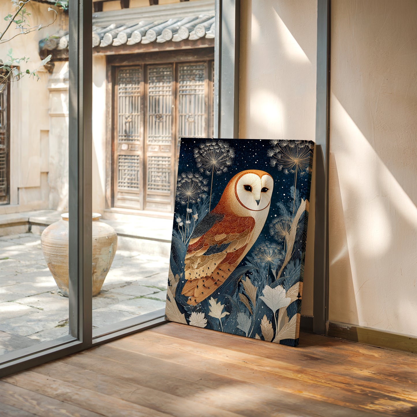 Barn Owl Amidst Ethereal Flora