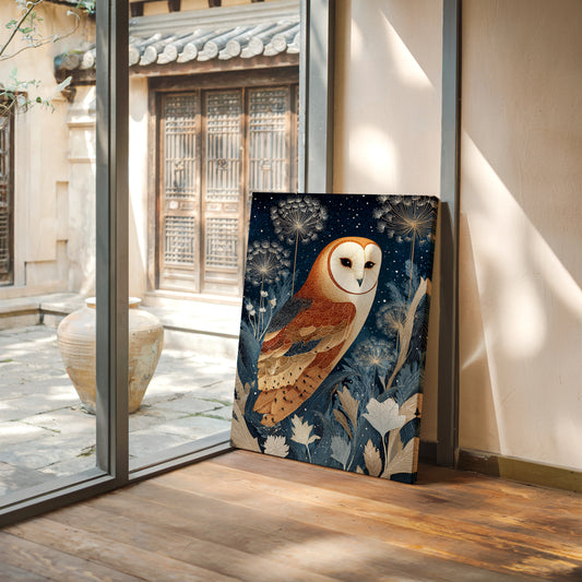 Barn Owl Amidst Ethereal Flora