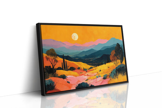 Valley Lights Beneath Moonlit Saguaros