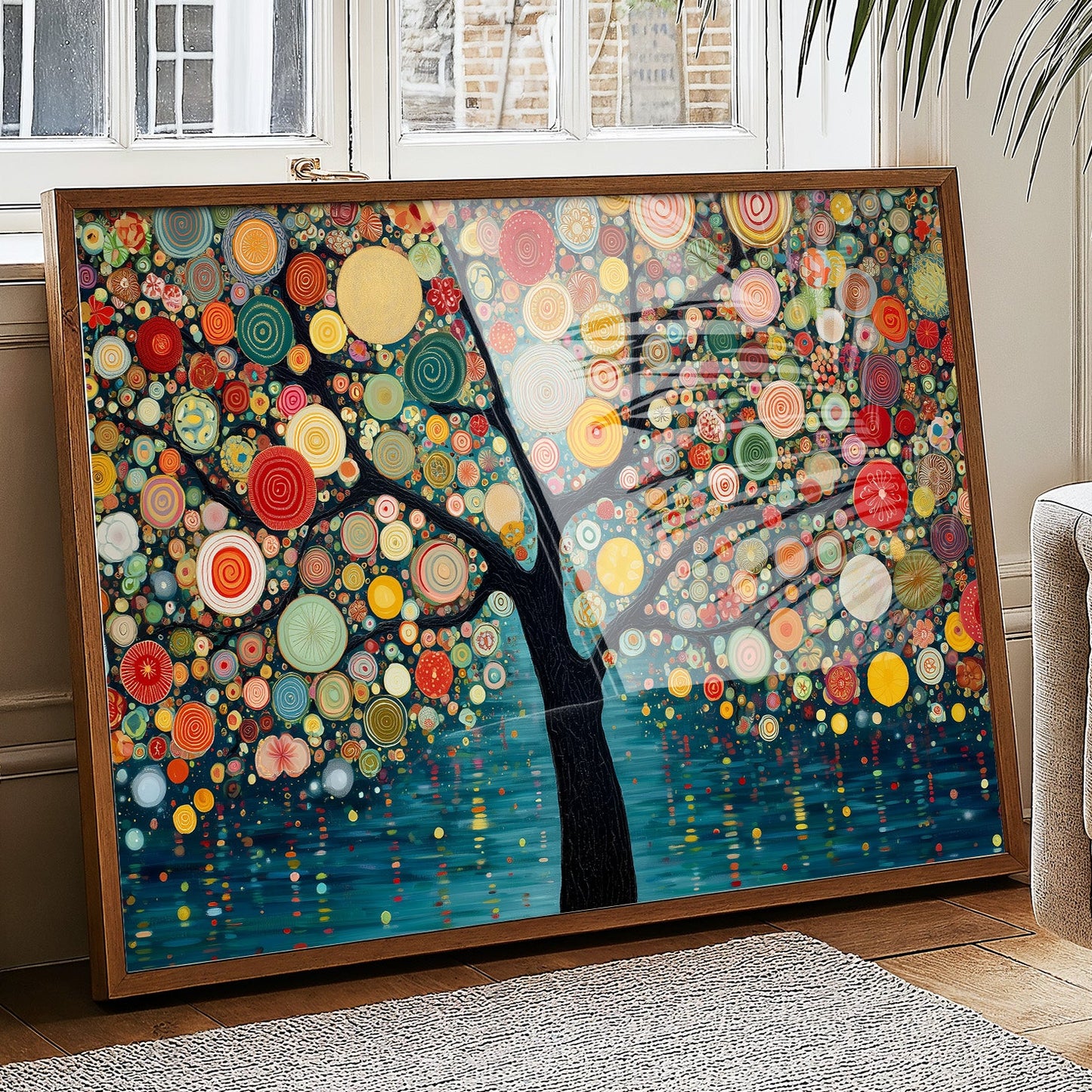 Circles Dance Through Teal Night