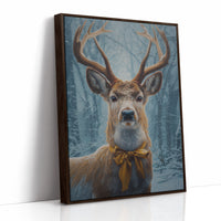 December's Stag Wears Golden Ribbon