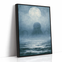 The Kraken Rises — Moonlit Deep Sea Painting