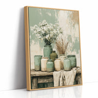Sage Jars and Baby's Breath