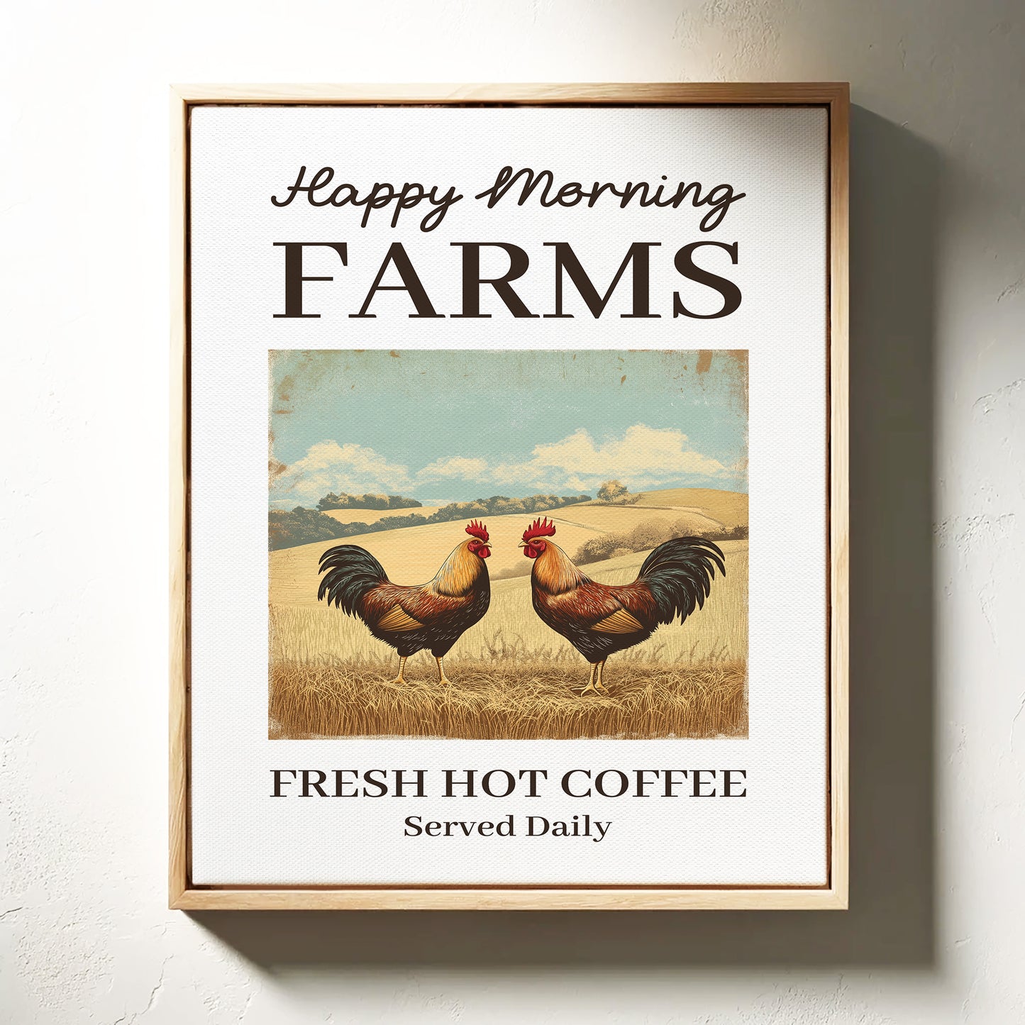 Roosters Greet The Golden Field