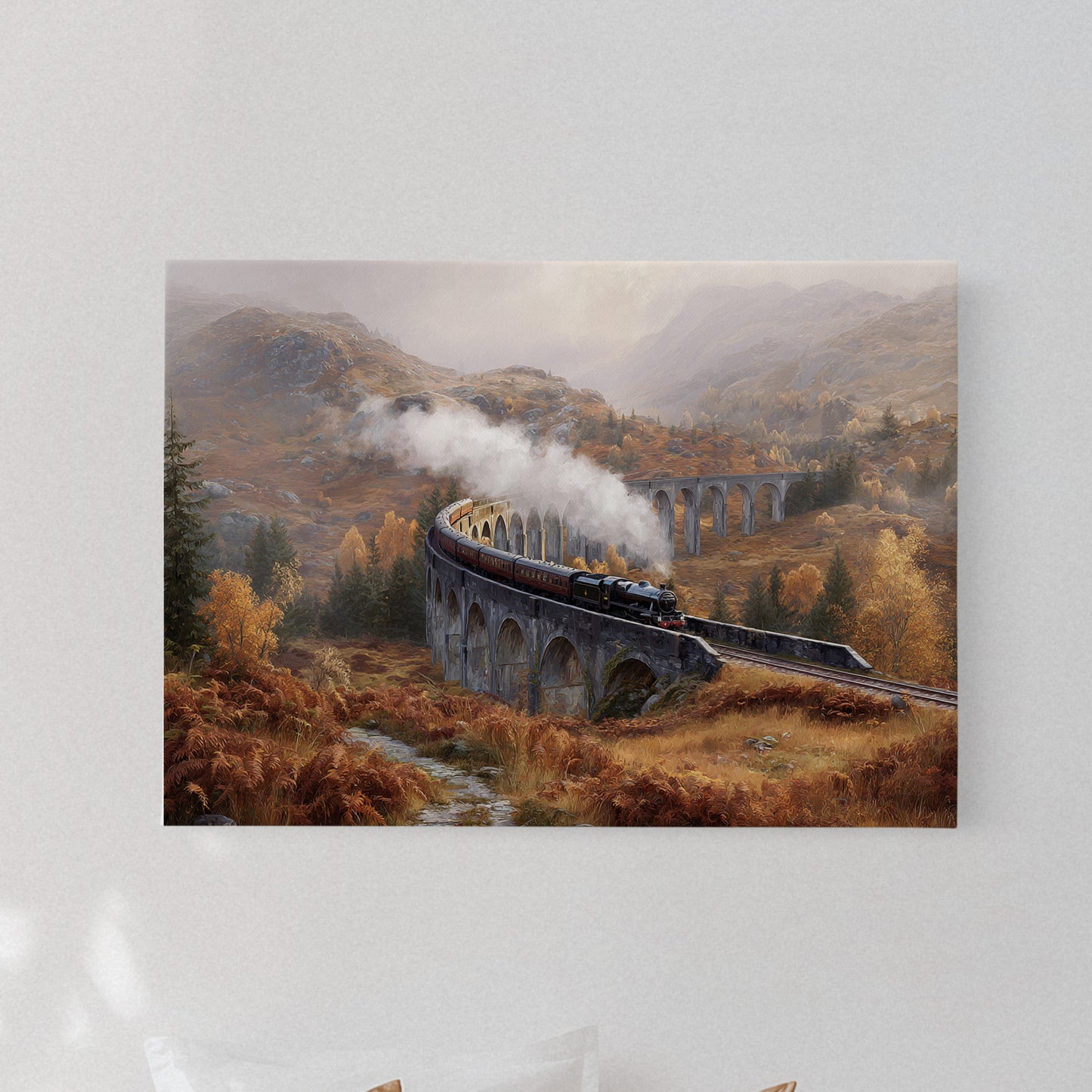 Highland Steam Crosses Ancient Stone