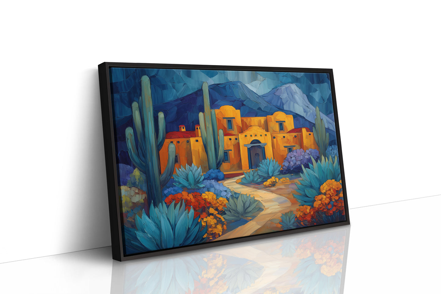 Saguaros Dance By Adobe Moonlight