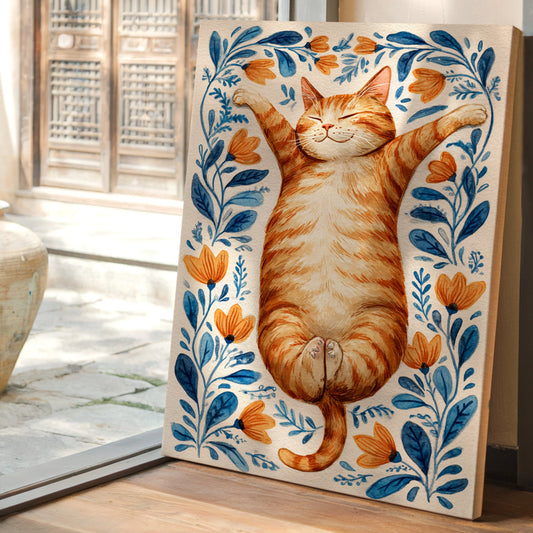 Sun-Kissed Paws and Floral Embrace