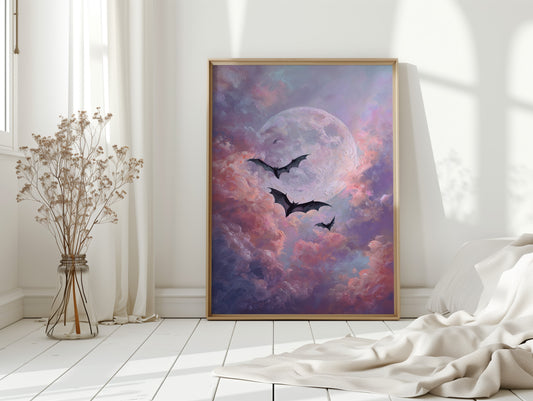 Bats Dance Beneath a Blushing Moon