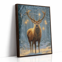Stag Beneath December's Golden Lights