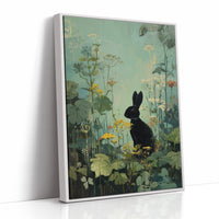 Midnight Hare Among Wildflowers