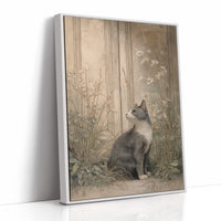 Feline Gazes Through Garden Windows