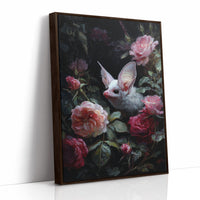 Pale Creature Among Blooming Roses