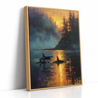 Three Orcas at the Golden Hour