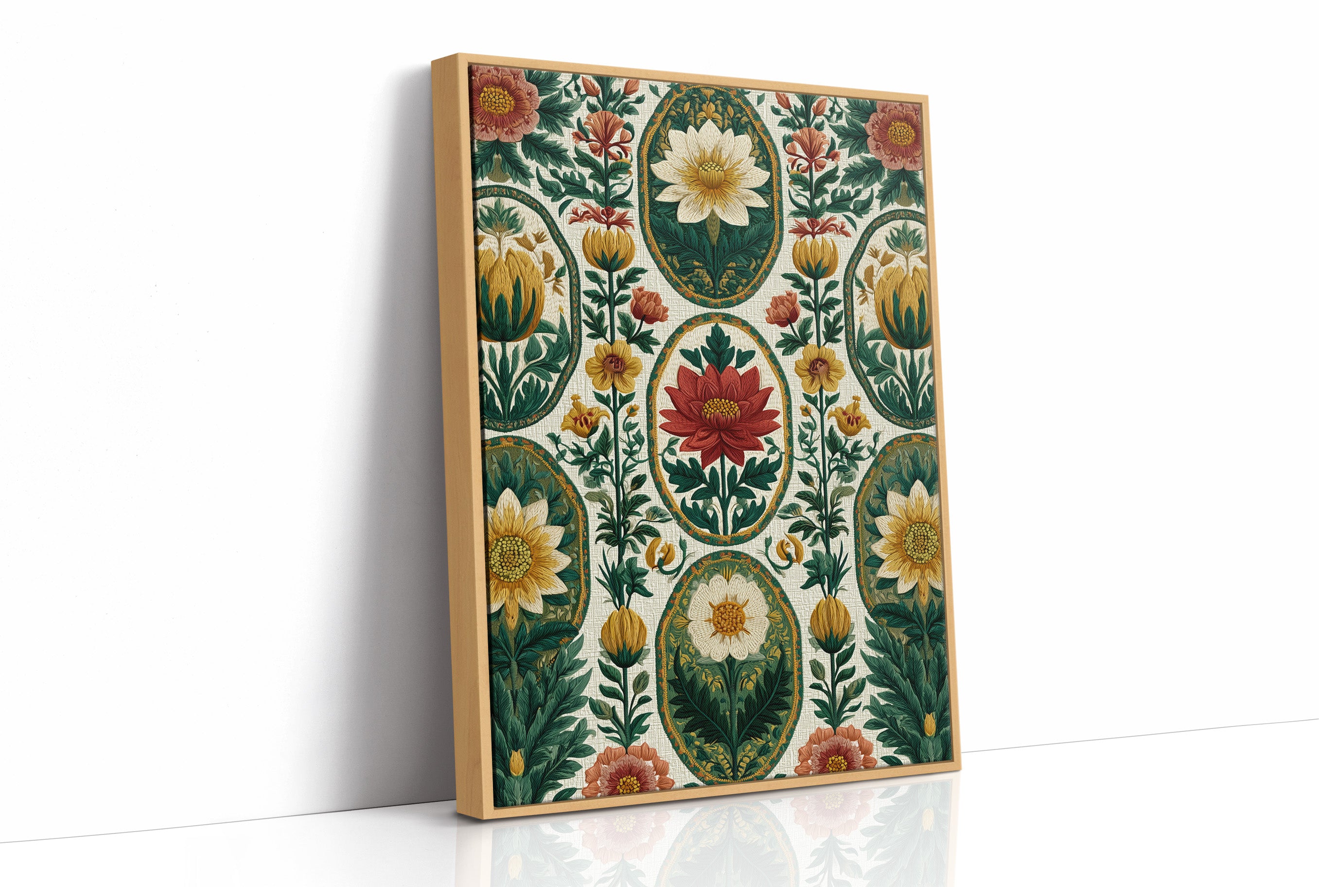 Cameo Blooms on Linen Field