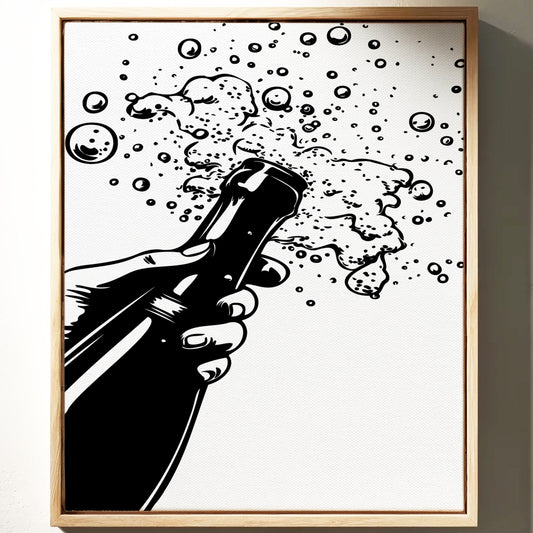 Bubbles Dance Their Midnight Toast