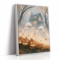 Two Ghosts and a Leaf-Blown Yard